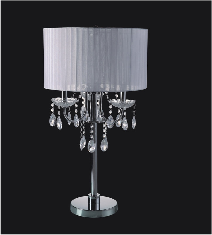 Lampe de table 29,5 po en cristal blanc