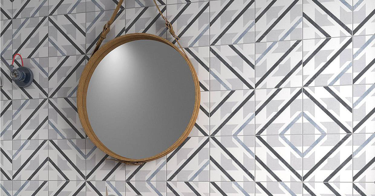 Andova Bleum 3 x 3 Beveled Mirrored Glass Novelty Mosaic Tile