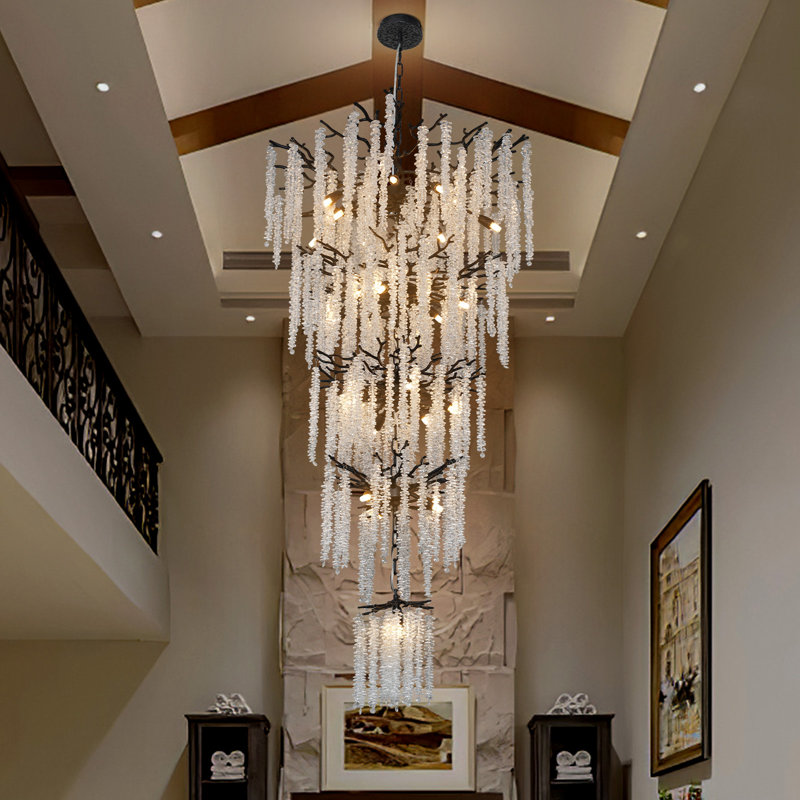 Crystal Chandelier For High Ceilings Tree Branch Chandelier, Large Chandeliers For Foyer Entryway Staircase Living Room