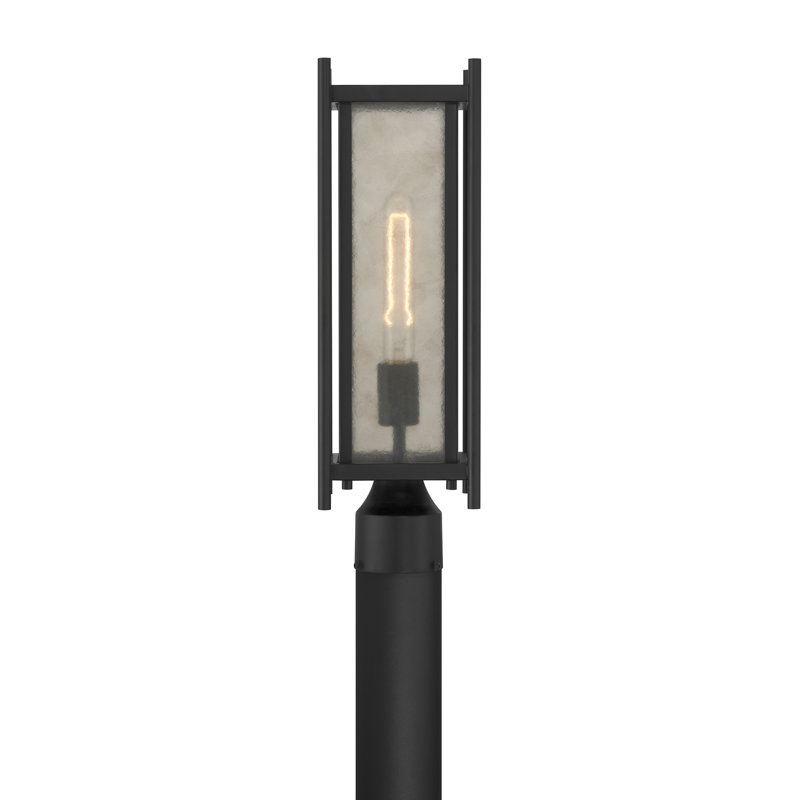 Jacobs 1-Light Outdoor Post Lantern in Matte Black, Matte Black