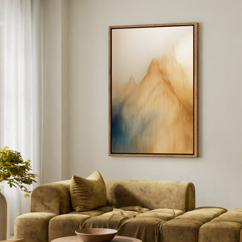Art mural encadré, impressions murales abstraites rétro pour chambre à coucher - 16 po x 24 po, Naturel