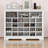 Sleek Design 24 Shoe Cubby Console, Modern Shoe Cabinet With Curved Base-115069469
