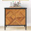 Armoire d'appoint Mid-Century 31,5 "avec portes à chevrons Cartlin - Acacia massif, noir mystique-1571415243