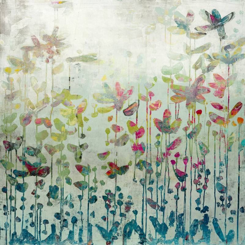 Cozette's Garden Print by Harris, Maeve, 50" H x 50" W, White Framed