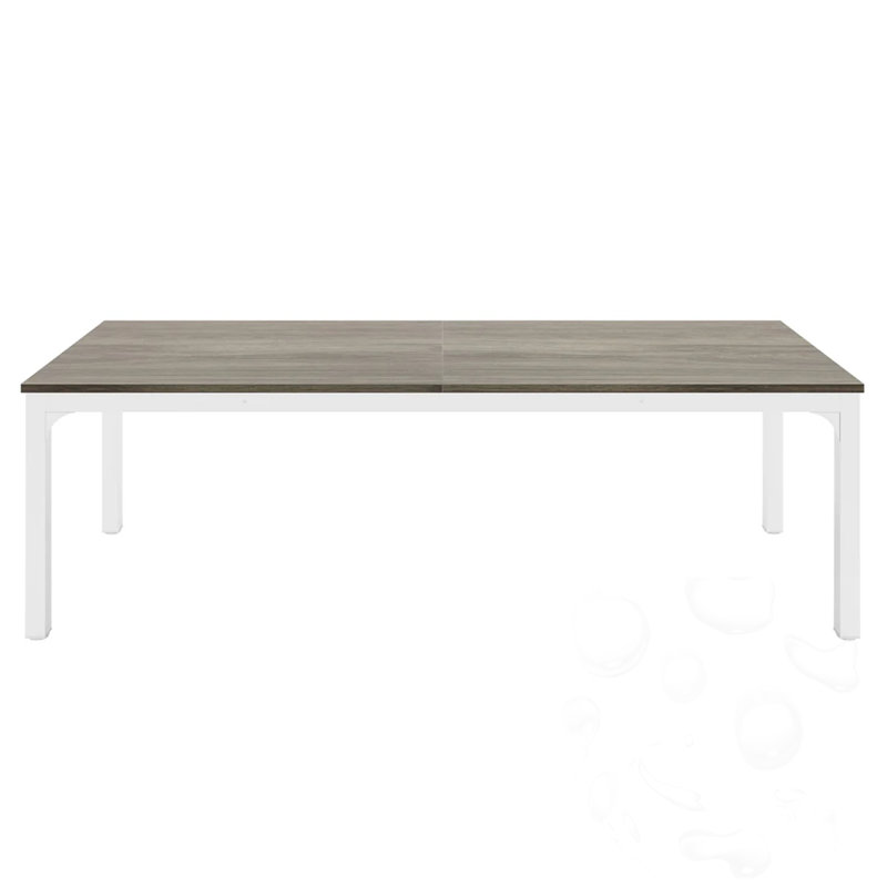 Table de bureau rectangulaire, Taupe, Blanc