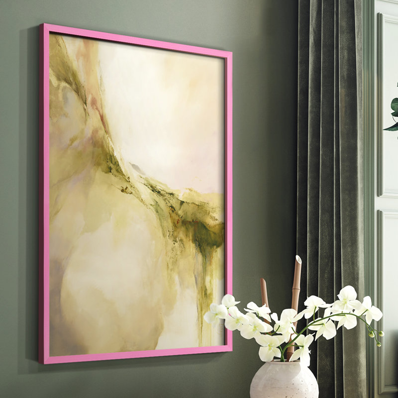 Terra Viridi Framed Print - Solid Wood, Pink, 10" H x 8" W