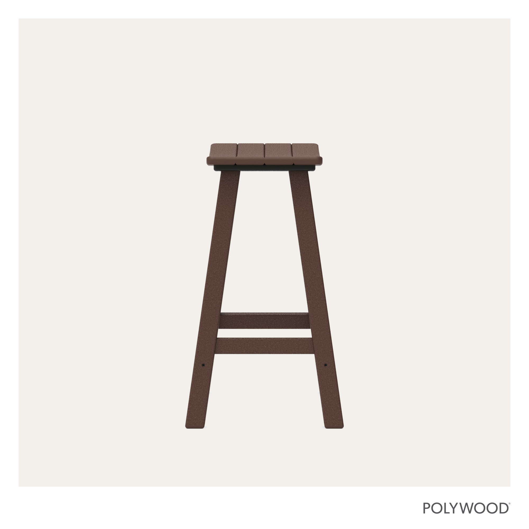 POLYWOOD Traditional Garden Patio Bar Stool, Mahogany, 24.75" H