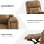 Fauteuil inclinable manuel pivotant en cuir véritable Chikako-78550777