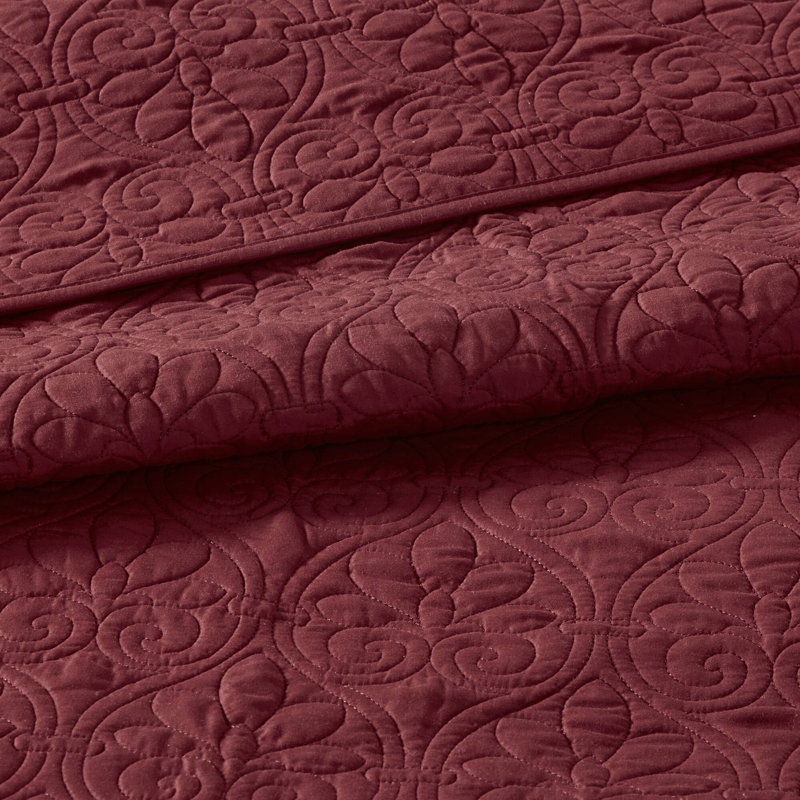 Ensemble de couvre-lit réversible Québec, Couvre-lit grand et 2 taies décoratives, Rouge
