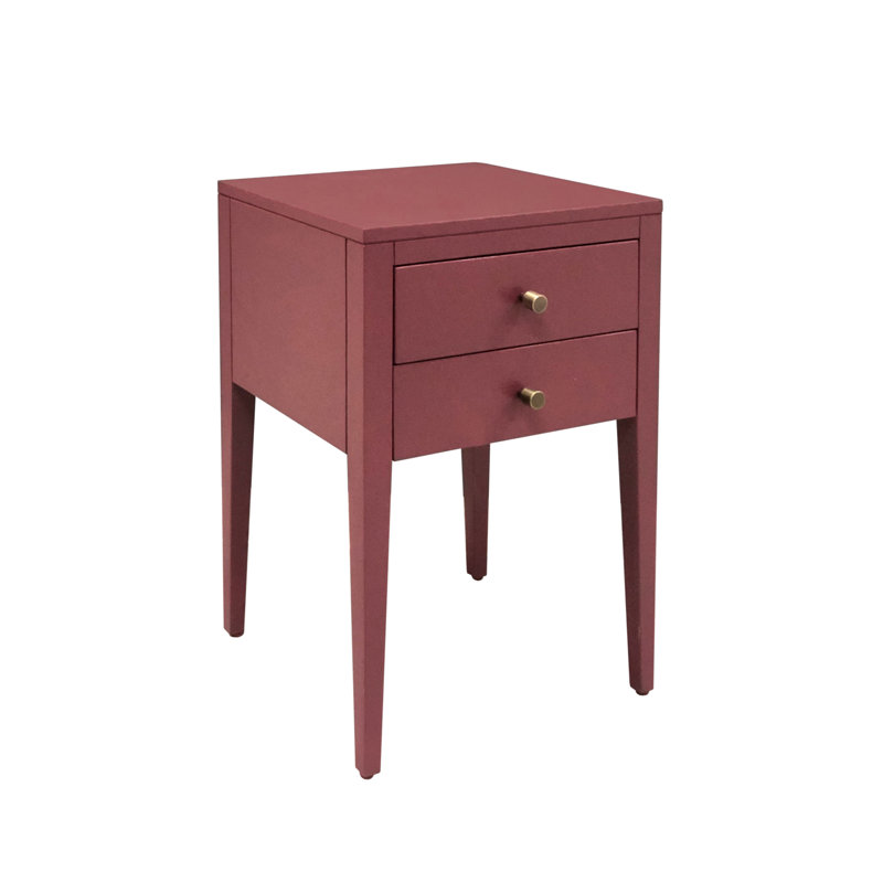 Charade 40cm W Solid + Manufactured Wood Bedside Table, Red