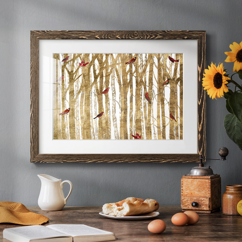 Red Bird Christmas Collection A - reproduction de cadre photo simple, Noyer, H 18 po x l 26 po x P 1,5 po
