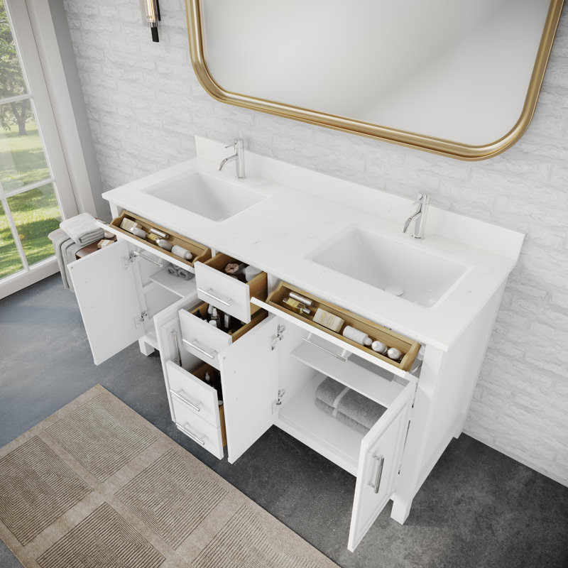 Sibilla 60 po Meuble-lavabo avec tiroir, Blanc
