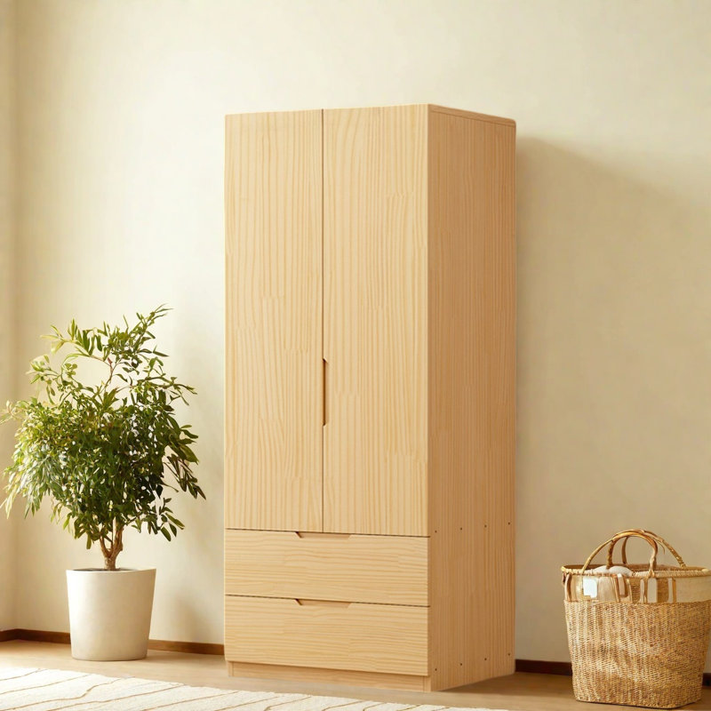 Simple Wooden Colour Wardrobe, H 79 po x l 32 po x P 24 po