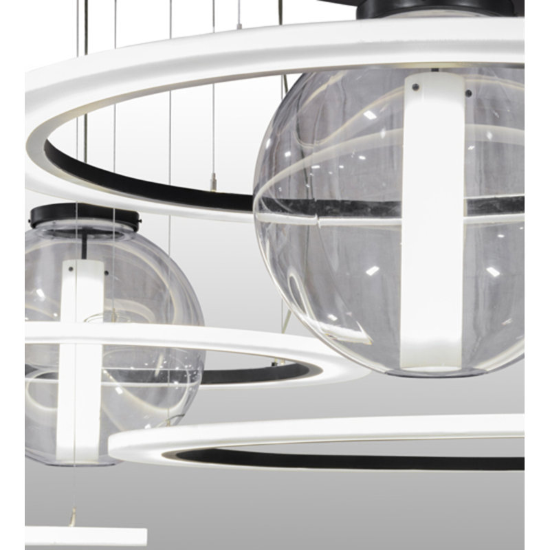 Luminaire suspendu unique à 1 lumière solaire noir Daneesh