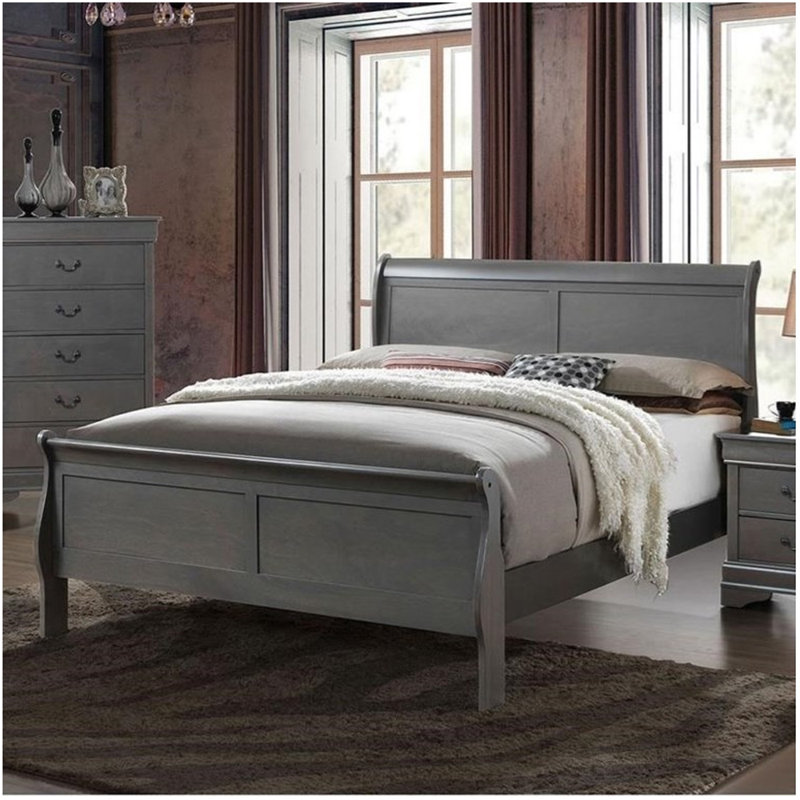 Lit-bateau Staats, Gris, Simple