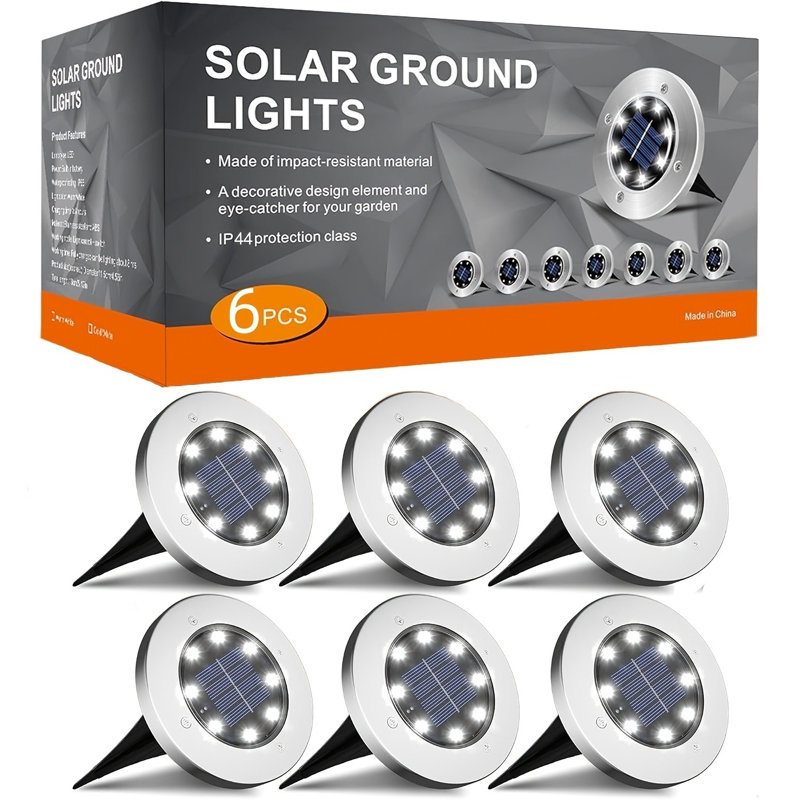 Matte Black Solar Powered Pathway Light Pack, 6