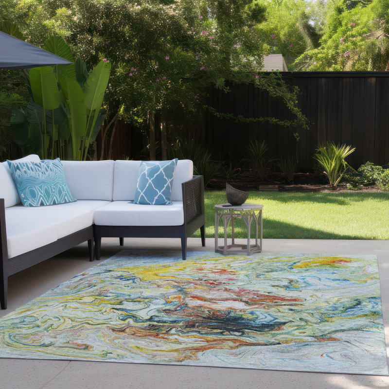 Altair Washable Abstract Indoor / Outdoor Rug, Rectangle 8' x 10'