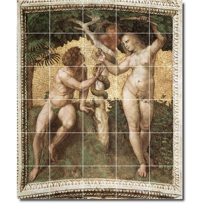 Carrelage mural décoratif en céramique 30 po x 36 po 6 po x 6 po, Carrelage mural peinture religieuse Raphael W07058
