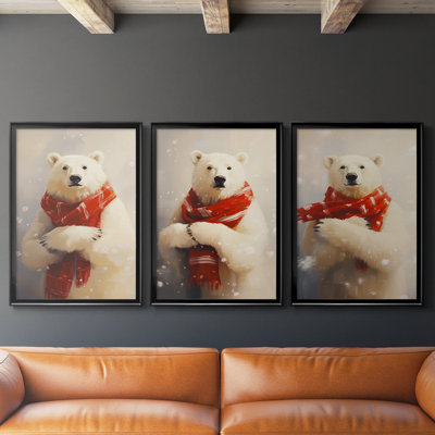 Christmas Holiday Art -Series 2-CCCXLIX  -Custom Framed  Wrapped Gallery Canvas - 3 Pieces