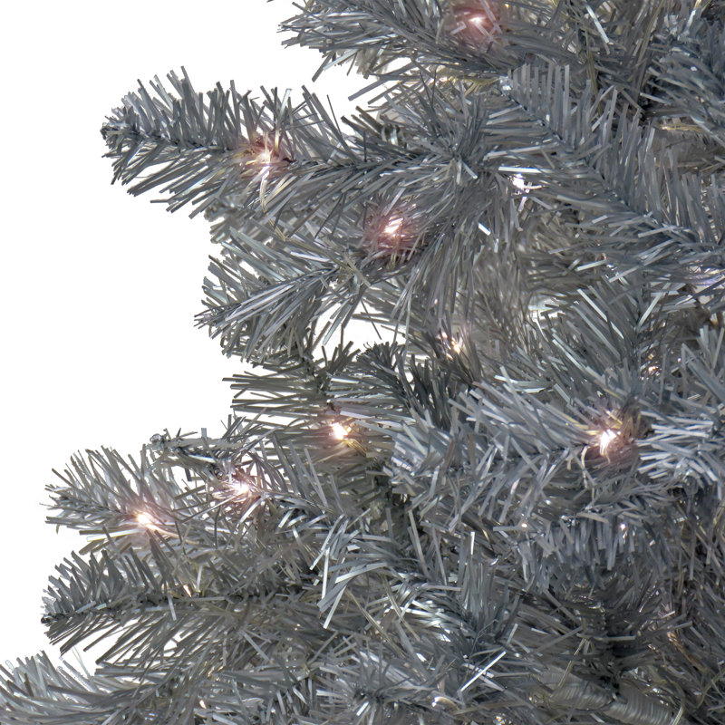 Silver Fir Christmas Tree with LED Lights, 10 Ft