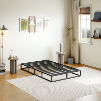 Sommier tapissier en métal robuste 1500 lb - Sommier sans bruit de 6 po avec housse lavable amovible, assemblage sans outil pour lit simple TG