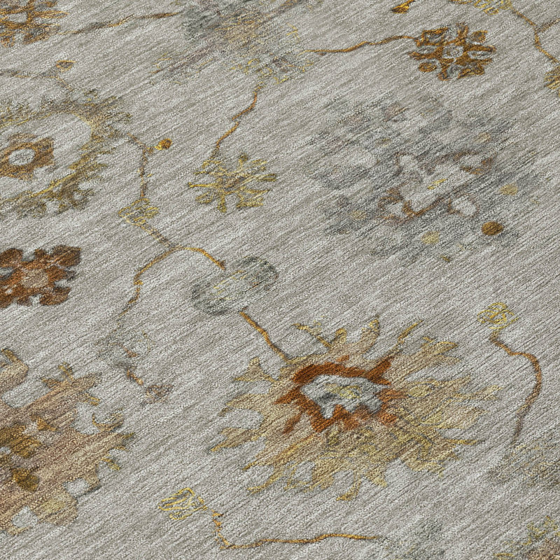 Tapis taupe Xhevrie intérieur / extérieur lavable à la machine, Rectangle 2 pi 6 po x 3 pi 10 po