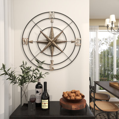 Décoration murale grise en métal pour l'intérieur et l'extérieur avec finition cuivre vieilli