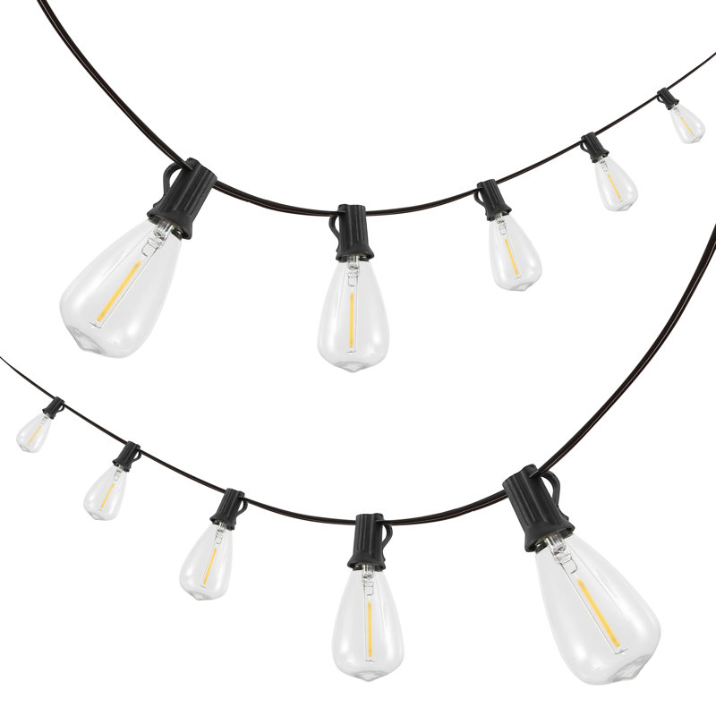 10' Outdoor 10 - Bulb Standard String Light (End to End Connectable), Black, Clear