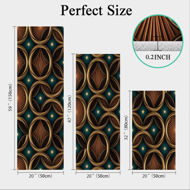 Geometric Art Non-Slip Washable Kitchen Mats