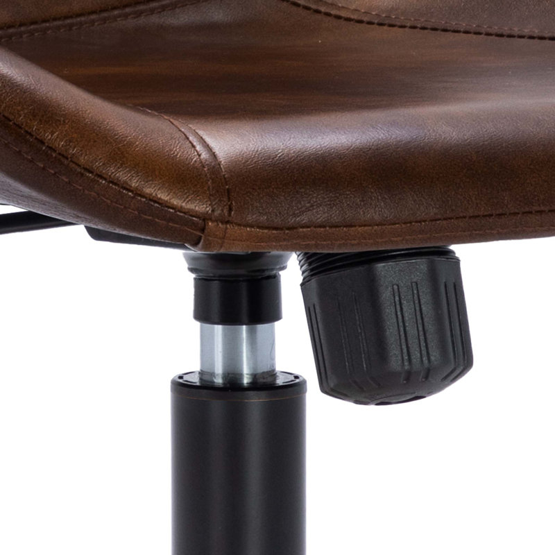 Chaise de bureau Keavey, Noir, Marron foncé