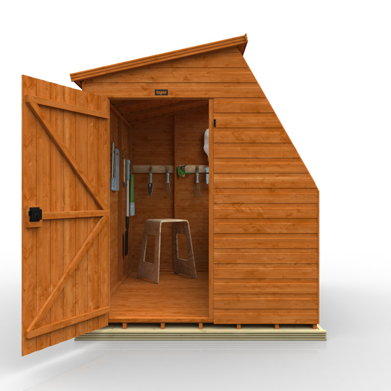 Solid Wood Shiplap Pent Garden Shed, 6ft. W x 6ft. D
