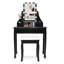 Ensemble de coiffeuse en bois massif avec tabouret et miroir Wegate-1954793951