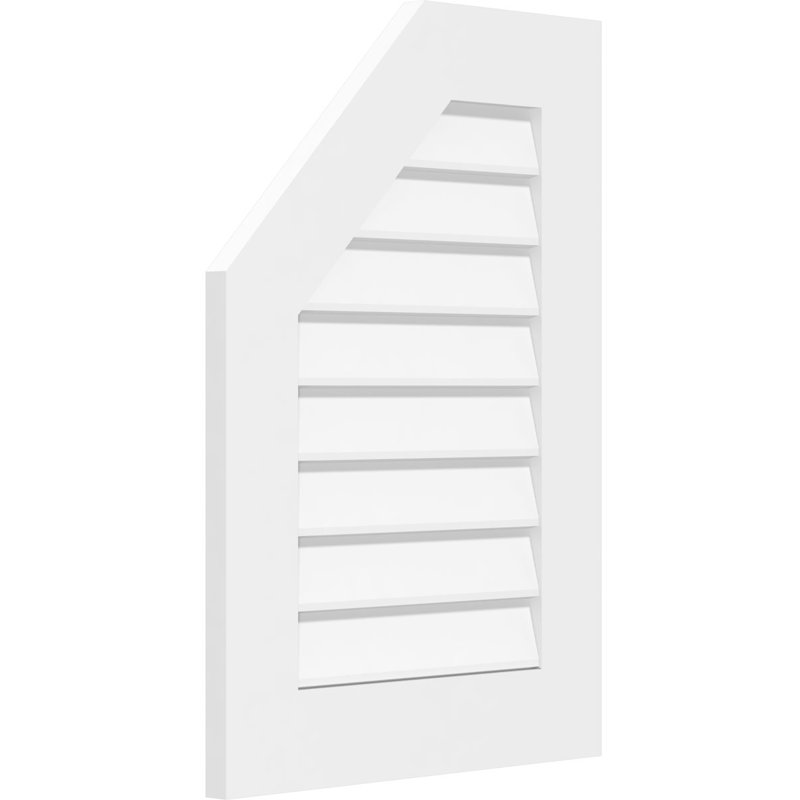 Évent à pignon en PVC semi-octogonal non-fonctionnel, H 20 po x l 18 po x P 1 po