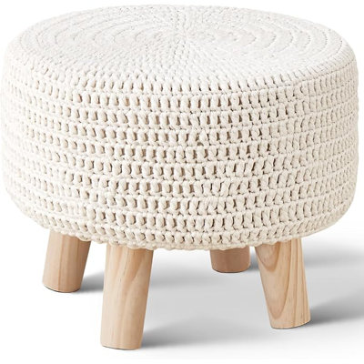 Footstool Footrest with Non-Skid Rubber Legs for Ling Room, Bedroom