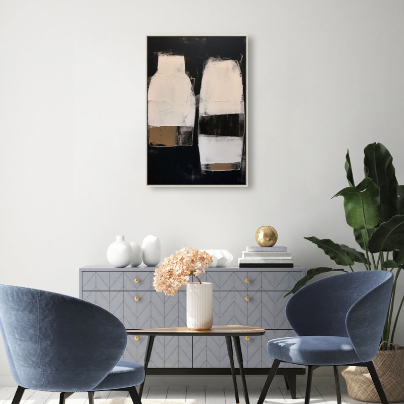 Silent Eruption Canvas Abstract Print by Oliver Gal, Black Frame, 10 x 15, 31"H x 21"W, Silver Frame
