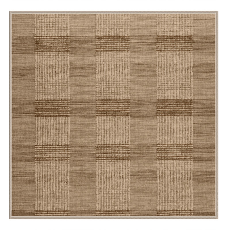 Tapis botanique brun lavable à la machine, Carré 5 pi