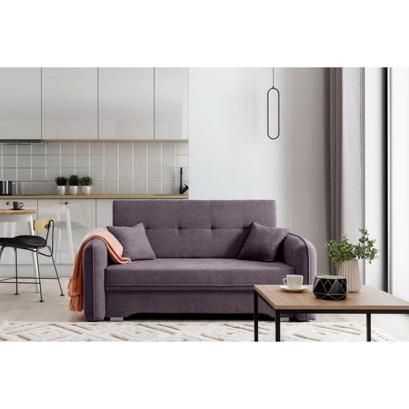 Canapé-lit 2 places Laine Condo, Mauve prune