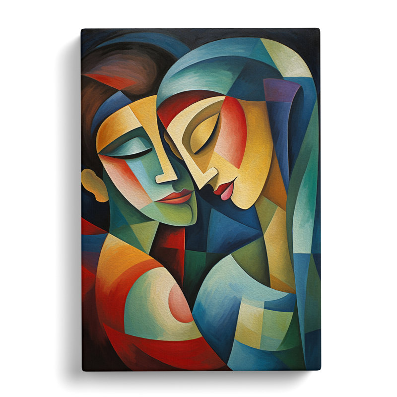 Lovers Cubism Art - Wrapped Canvas, 50cm H x 35cm W x 3cm D