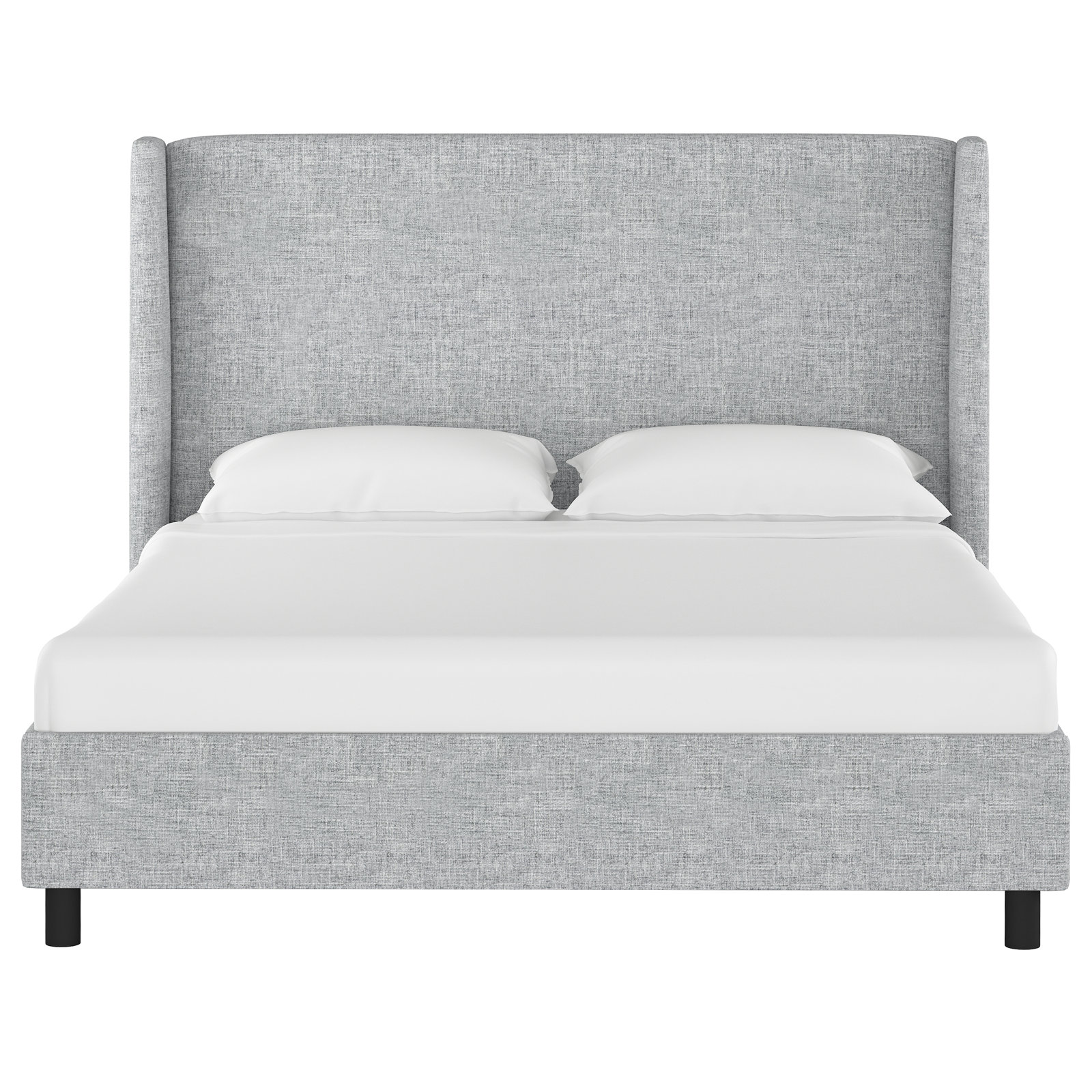 Tilly Linen Upholstered Wingback Bed, King, Zuma Pumice Textured Linen