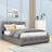Markeon Queen Size 2 Drawers Upholstered Platform Bed with Twin XL Size Trundle-859263076