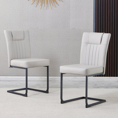 Upholstered Faux Leather Dining Chair with 9CM Thick Seat