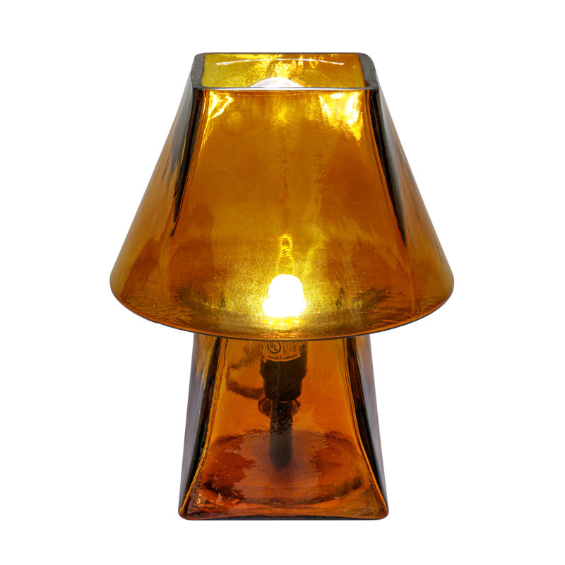 Mini lampe en verre Luca Amber, Jaune