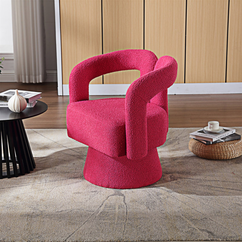 Fauteuil demi-tonneau Accent, Boucle rose rouge