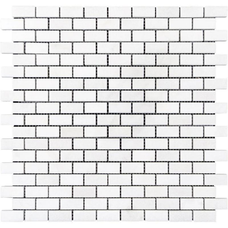 1 in. x 2 in. Stone Tile, Honed White