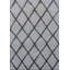 Tapis décoratif à poils longs fabriqué à la main à motif géométrique de couleur crème/gris-26126337