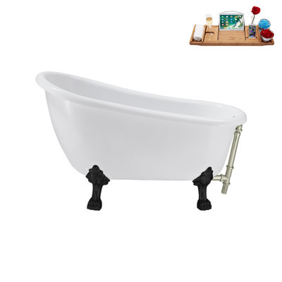 53.1'' x 25.6'' Freestanding Soaking Acrylic Bathtub