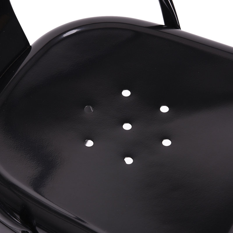Holk 42cm H Metal Slat Back Stacking Side Chair, Black