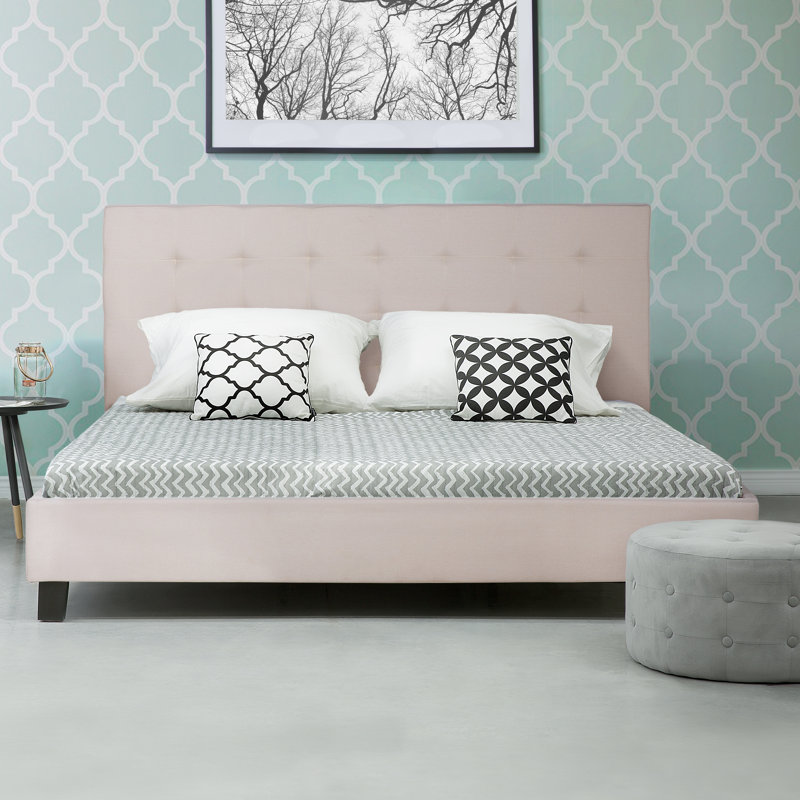 La Rochelle Upholstered Bed, European Kingsize (160 x 200 cm), Dark Grey