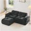 Canapé en forme de L sans os, tissu de velours doux, conception capitonnée, éponge haute densité 32D, aucun assemblage requis, conception ergonomique inférieure, conception antidérapante, repose-pieds mobile pour les chambres à coucher, noir-530829854