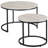 Round Nesting Tables Set Of 2, Stacking Coffee Table Set With Metal Frame For Living Room,